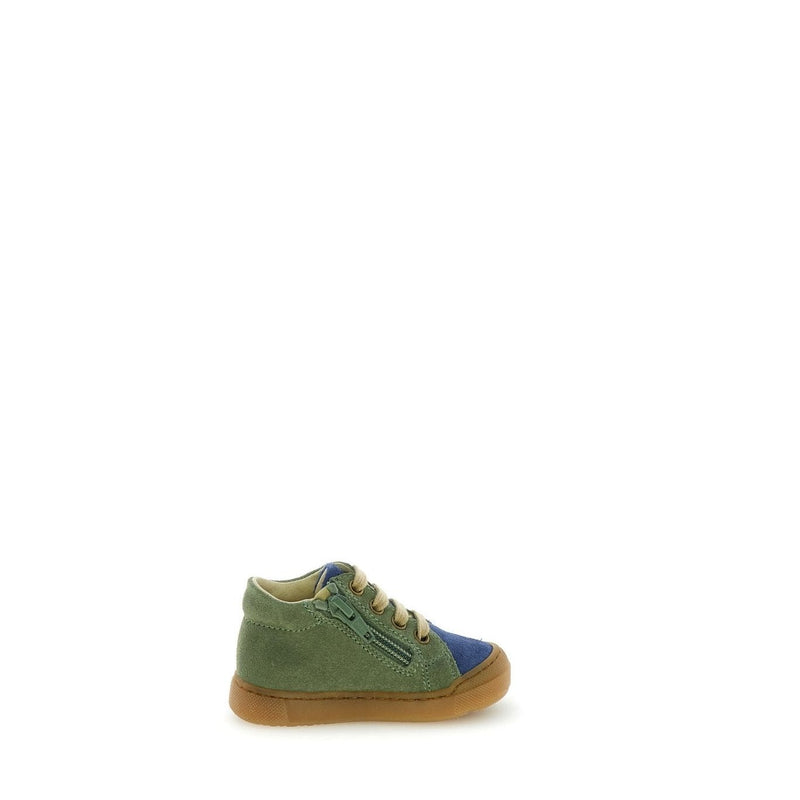 Falcotto KIDS Sneaker Snopes Zip Suede Green Spazz. Olive-Azure