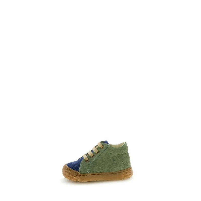 Falcotto KIDS Sneaker Snopes Zip Suede Green Spazz. Olive-Azure