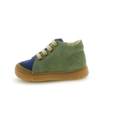 Falcotto KIDS Sneaker Snopes Zip Suede Green Spazz. Olive-Azure