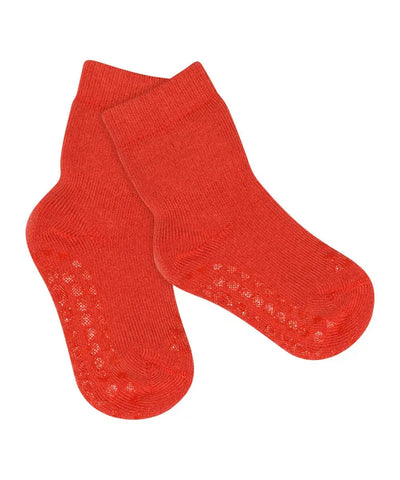 GO Baby Go Non-slip Socks Organic Cotton Cherry