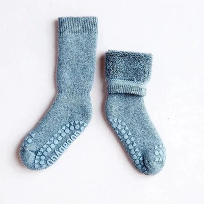 GO Baby Go Non - slip Socks Organic Cotton Dark Dusty Blue - Studio Play