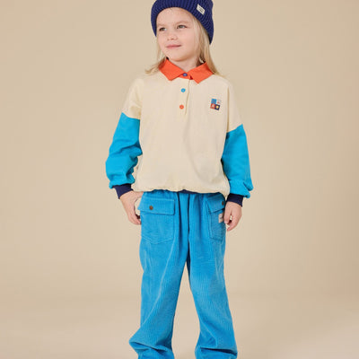 Goldie + Ace BABY Relaxed Rugby Sweat Top Vanilla/Lake