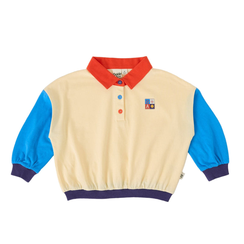 Goldie + Ace BABY Relaxed Rugby Sweat Top Vanilla/Lake