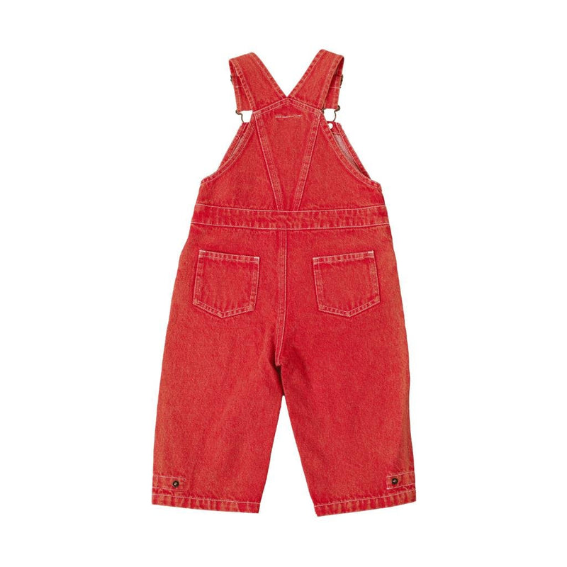 Goldie + Ace Blake Vintage Washed Denim Overalls Apple Red - Studio Play