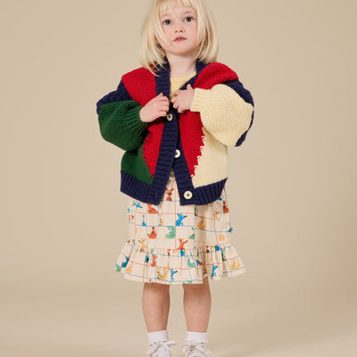 Goldie + Ace Colour Block Knit Cardigan Primary Multi