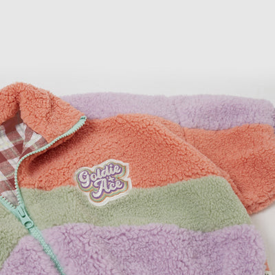 Goldie + Ace Frankie Sherpa Jacket Lilac/Peach/Mint - Studio Play