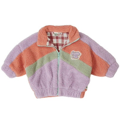 Goldie + Ace Frankie Sherpa Jacket Lilac/Peach/Mint - Studio Play