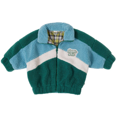 Goldie + Ace Frankie Sherpa Jacket Teal/Cream/Dark Jade - Studio Play