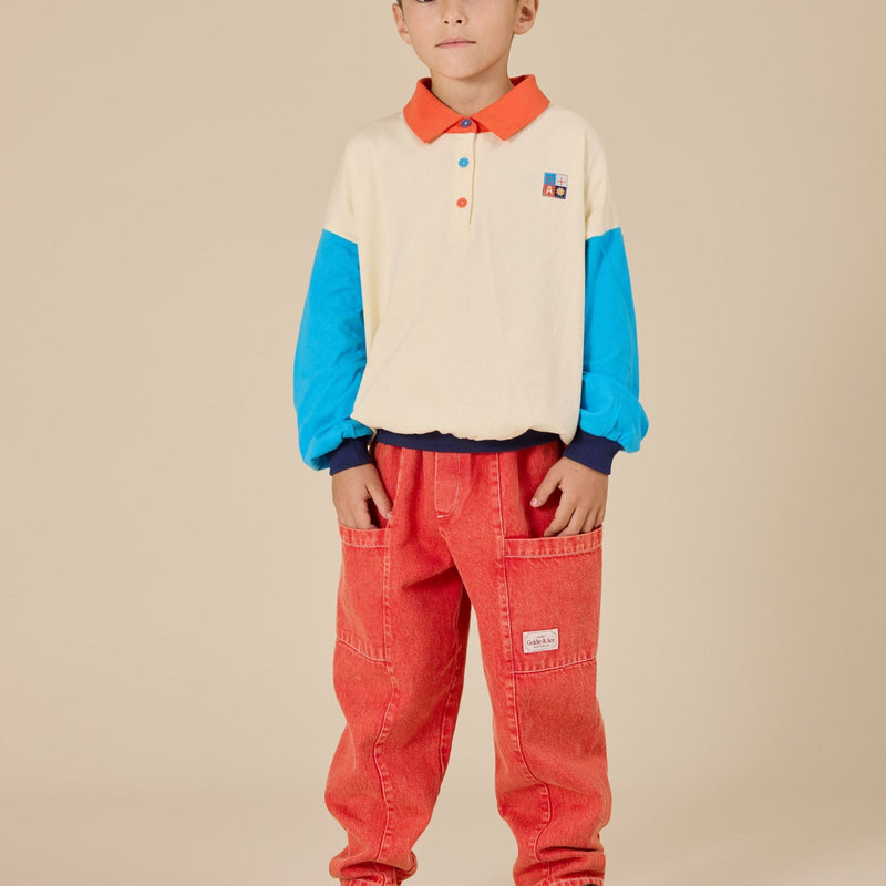 Goldie + Ace Kit Denim Pocket Pant Apple Red