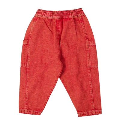 Goldie + Ace Kit Denim Pocket Pant Apple Red - Studio Play