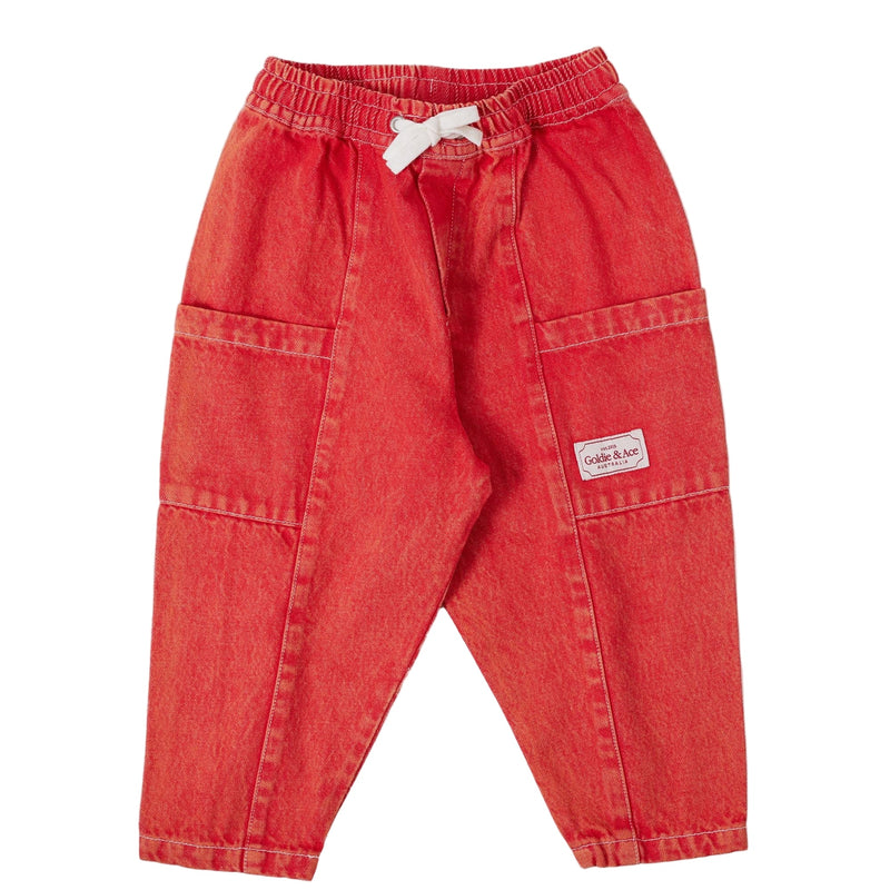 Goldie + Ace Kit Denim Pocket Pant Apple Red