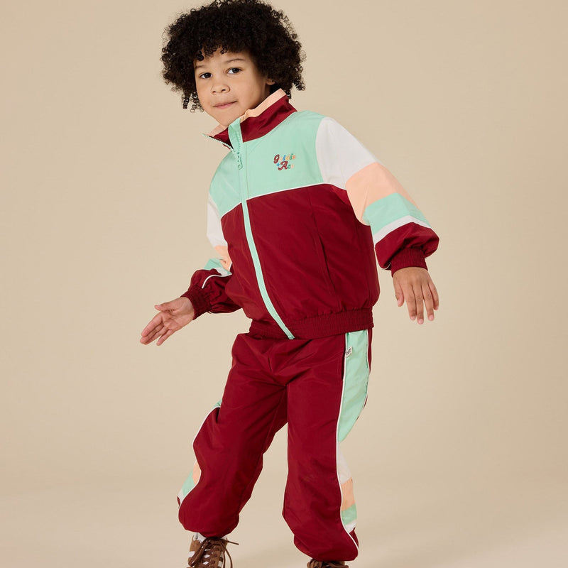 Goldie + Ace Retro Sporty Pants Brick/Peapod