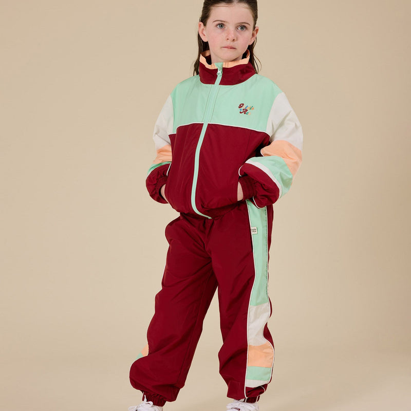 Goldie + Ace Retro Sporty Pants Brick/Peapod