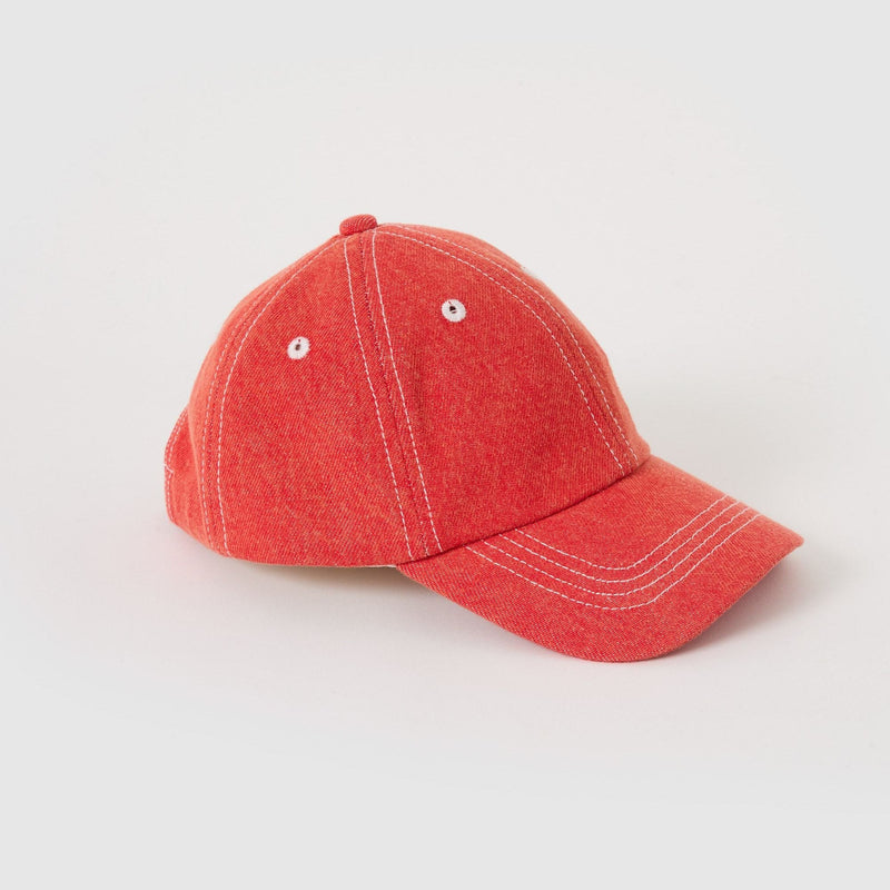 Goldie + Ace Tate Embroidered Denim Cap Apple Red