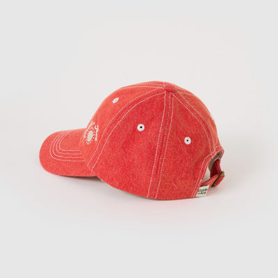 Goldie + Ace Tate Embroidered Denim Cap Apple Red
