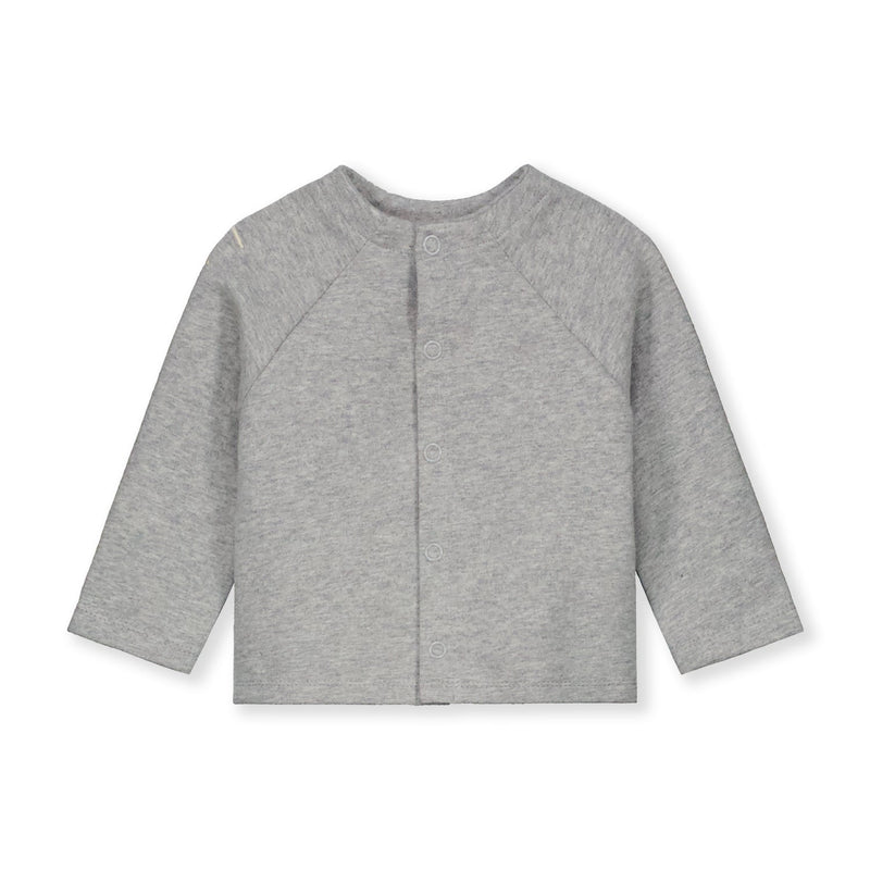 Gray Label Baby Raglan Cardigan GOTS Grey Melange
