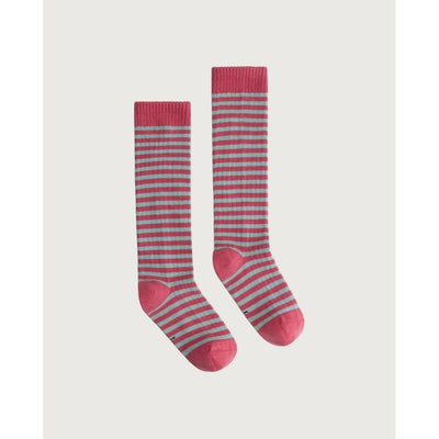 Gray Label Long Ribbed Socks GOTS Cherry/Sky - Studio Play