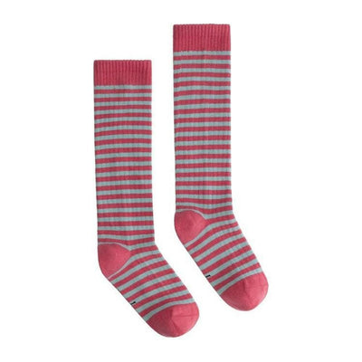 Gray Label Long Ribbed Socks GOTS Cherry/Sky - Studio Play