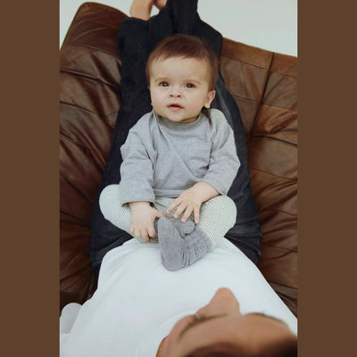 Gray Label Long Ribbed Socks GOTS Grey Melange