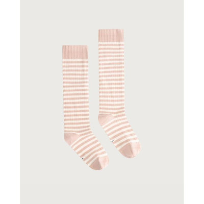 Gray Label Long Ribbed Socks GOTS Pink/Cream - Studio Play