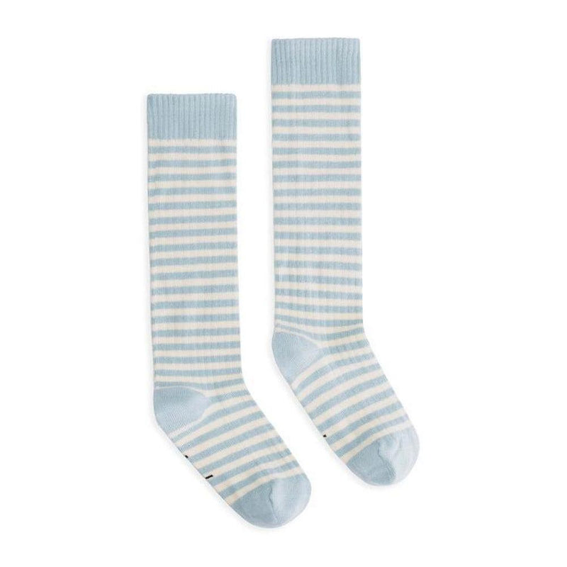 Gray Label Long Ribbed Socks GOTS Sky/Cream - Studio Play