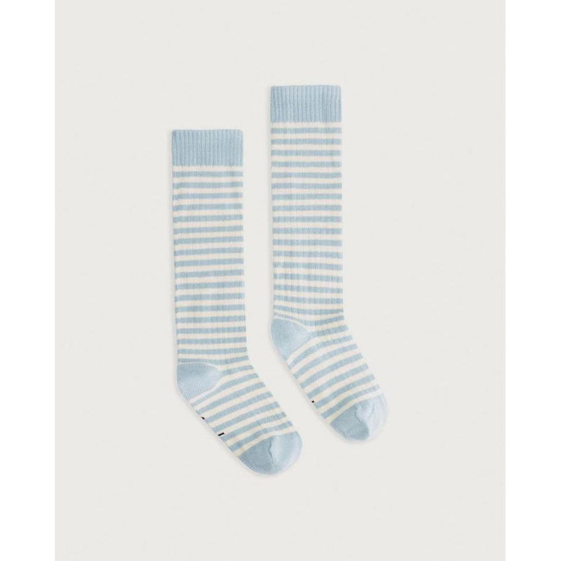 Gray Label Long Ribbed Socks GOTS Sky/Cream - Studio Play