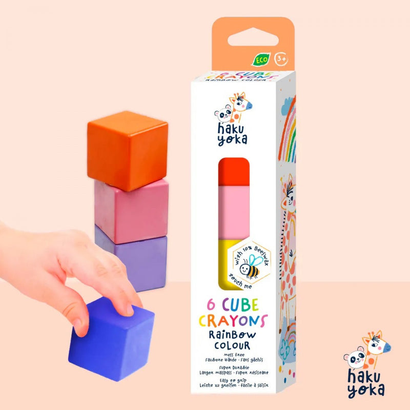 Haku Yoka 6 Cube Crayons Rainbow Color