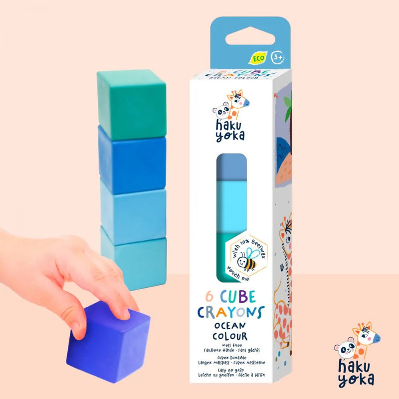 Haku Yoka 6 Cube Crayons Ocean Color