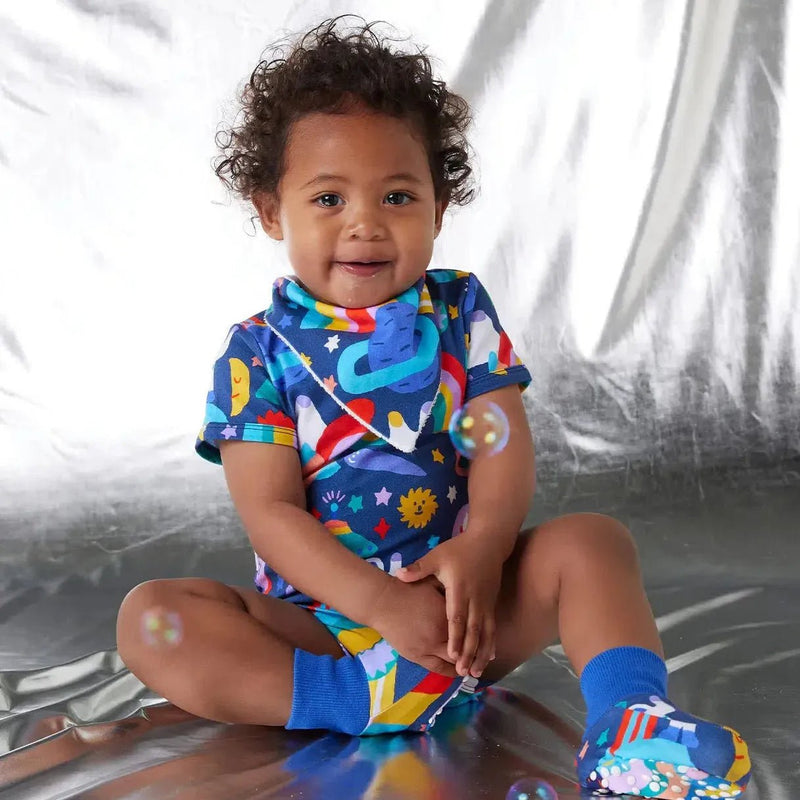 Halcyon Nights Baby Short Sleeve Bodysuit Rocket Ride - Studio Play