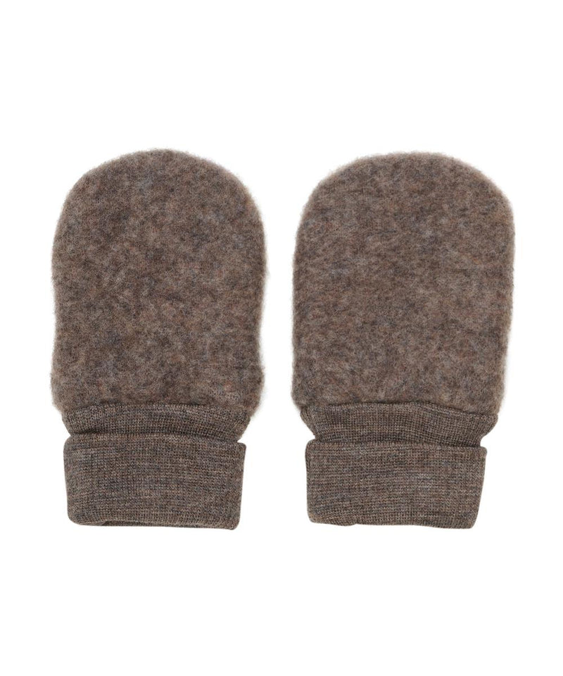 HUTTELiHUT Mittens Wool Fleece 2-layers Brown Melange