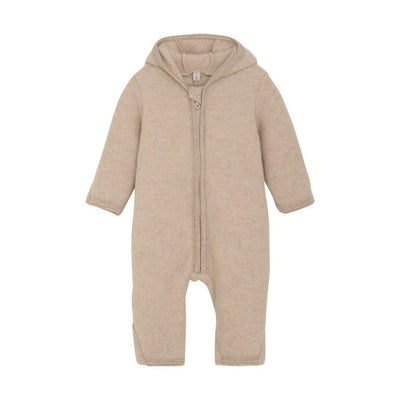 HUTTELiHUT Pram Suit Ears Wool Fleece Camel Melange - Studio Play