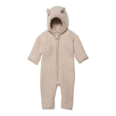 HUTTELiHUT Pram Suit Ears Wool Fleece Camel Melange - Studio Play