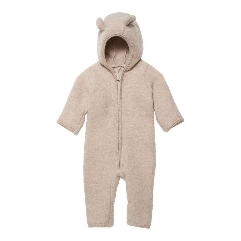 HUTTELiHUT Pram Suit Ears Wool Fleece Camel Melange - Studio Play
