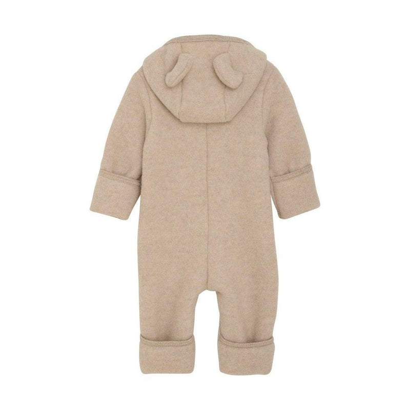 HUTTELiHUT Pram Suit Ears Wool Fleece Camel Melange - Studio Play
