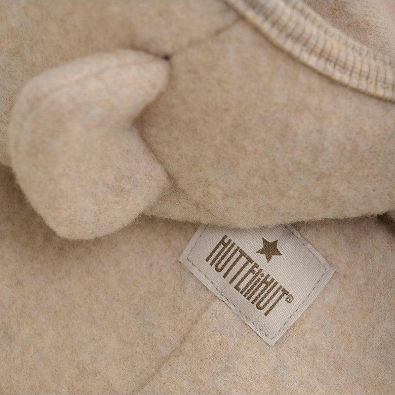 HUTTELiHUT Pram Suit Ears Wool Fleece Camel Melange - Studio Play
