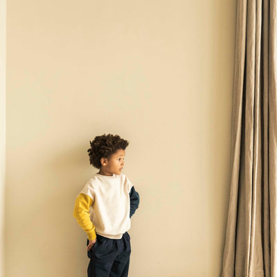 Jenest Lucky Bird Sweater Ecru Melange/ Gold/ Blue - Studio Play