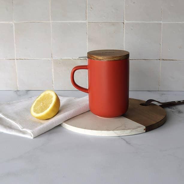 Juliet theepot paprika met acaciadeksel