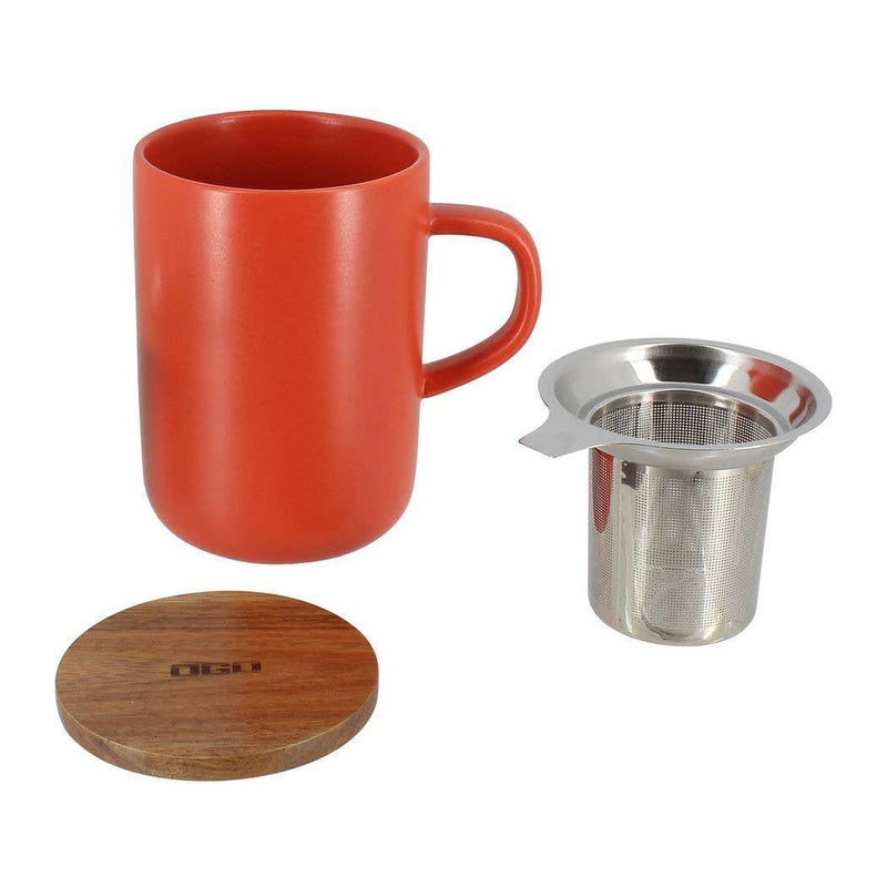 Juliet theepot paprika met acaciadeksel