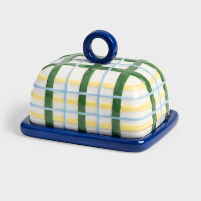 &Klevering Butter Dish Plaid Blue - Studio Play