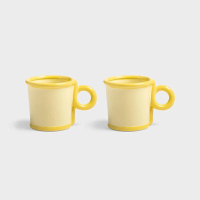 &Klevering Mug Loop Large Yellow Set Of 2 - Studio Play