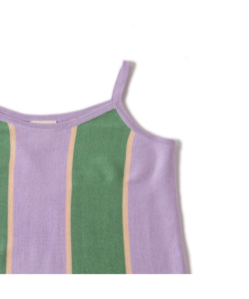 Knit Planet Stripe Dress Light Purple/Green