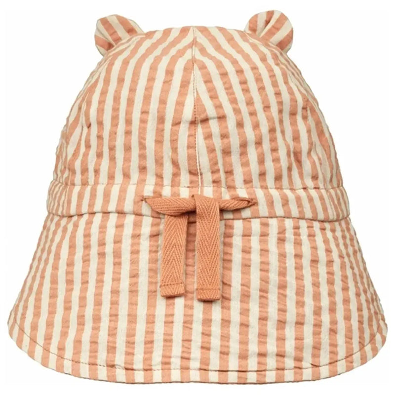 Liewood Baby Gorm Reversible Seersucker Sun Hat Wide Stripe Tuscany Rose