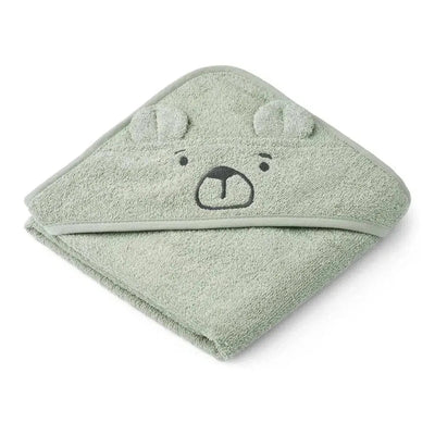 Liewood Baby Handdoek Albert Bear Hooded Towel Dove Blue - Studio Play