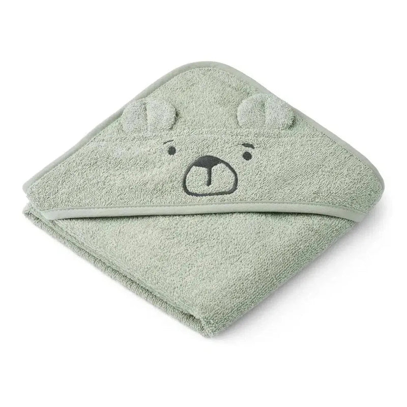 Liewood Baby Handdoek Albert Bear Hooded Towel Dove Blue - Studio Play