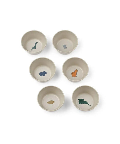 Liewood Cees Bowl 6-pack Dinosaurs/ Mist