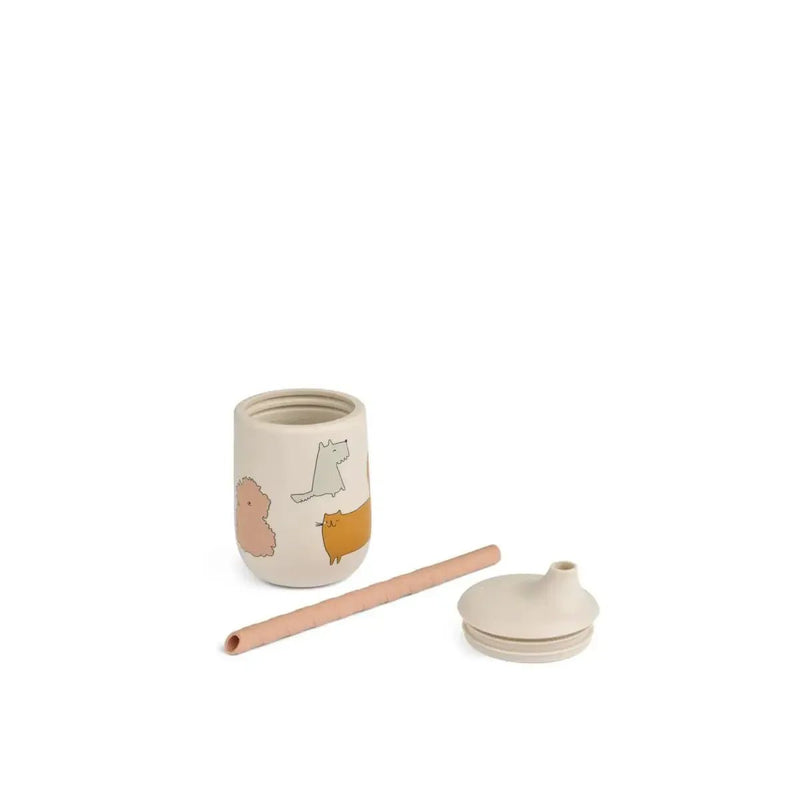 Liewood Ellis Sippy Cup Cats And Dogs/Sandy