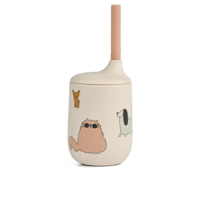 Liewood Ellis Sippy Cup Cats And Dogs/Sandy - Studio Play
