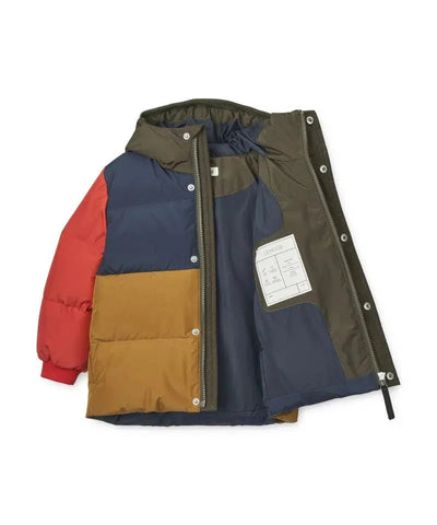 Liewood Palle Puffer Down Jacket Army Brown Multi Mix