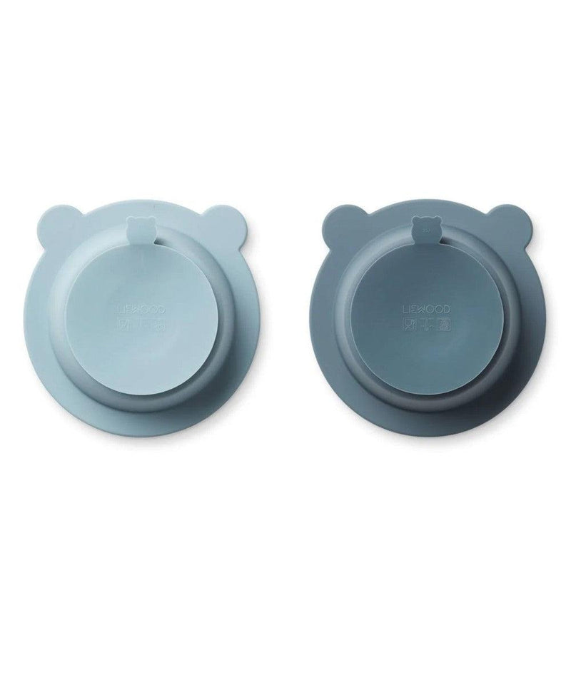 Liewood Peony Suction Bowl Whale Blue/Dove Blue Set of 2