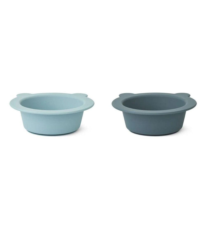 Liewood Peony Suction Bowl Whale Blue/Dove Blue Set of 2